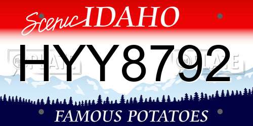 HYY8792 Idaho License Plate