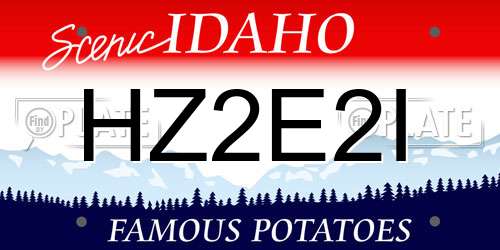 HZ2E2I Idaho License Plate