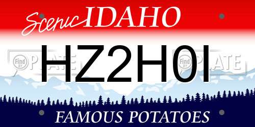 HZ2H0I Idaho License Plate