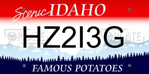 HZ2I3G Idaho License Plate