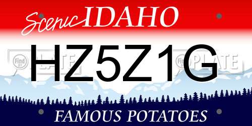 HZ5Z1G Idaho License Plate