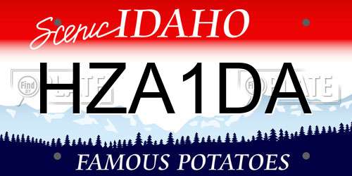 HZA1DA Idaho License Plate