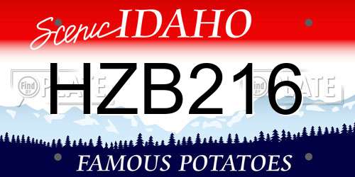 HZB216 Idaho License Plate