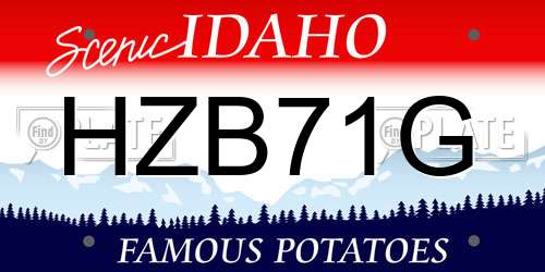 HZB71G Idaho License Plate