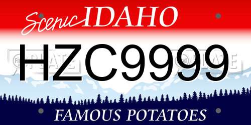 HZC9999 Idaho License Plate