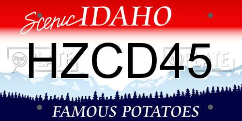 HZCD45 Idaho License Plate