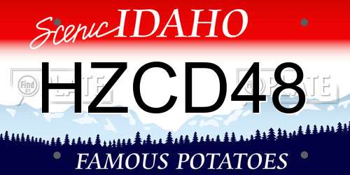 HZCD48 Idaho License Plate