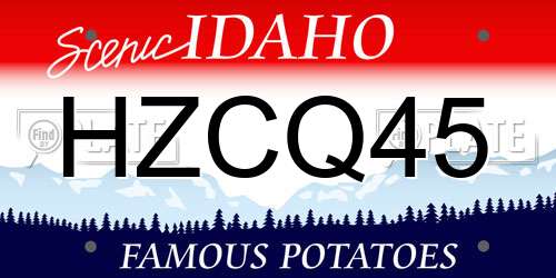 HZCQ45 Idaho License Plate