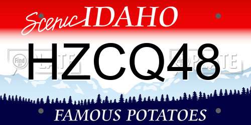 HZCQ48 Idaho License Plate