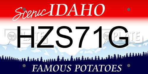 HZS71G Idaho License Plate
