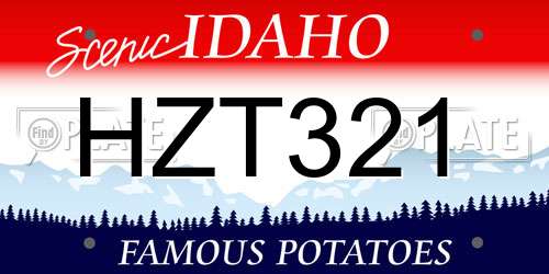 HZT321 Idaho License Plate
