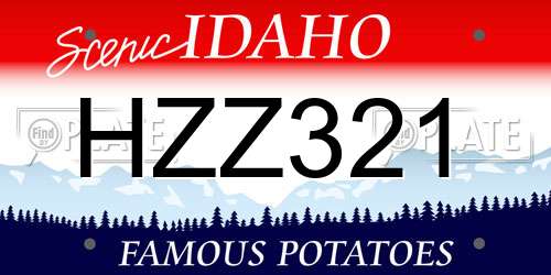 HZZ321 Idaho License Plate