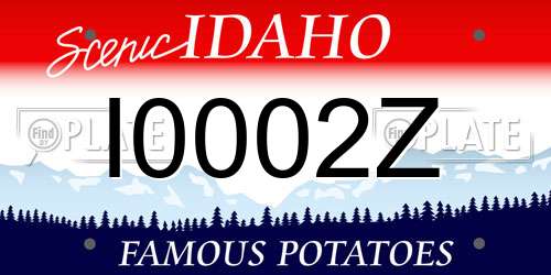 I0002Z Idaho License Plate
