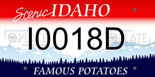 I0018D Idaho License Plate