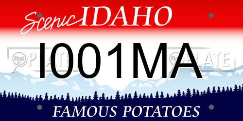 I001MA Idaho License Plate