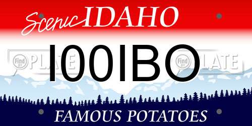 I00IBO Idaho License Plate