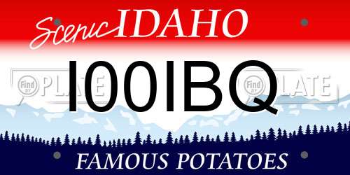 I00IBQ Idaho License Plate