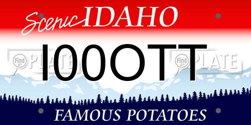 I00OTT Idaho License Plate