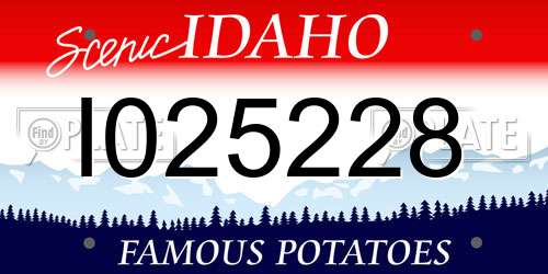 I025228 Idaho License Plate