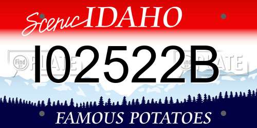 I02522B Idaho License Plate