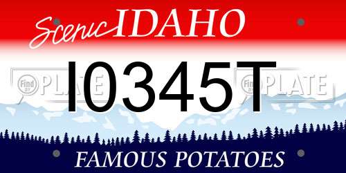 I0345T Idaho License Plate