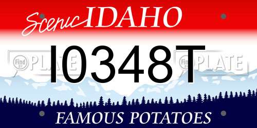 I0348T Idaho License Plate