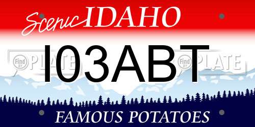 I03ABT Idaho License Plate