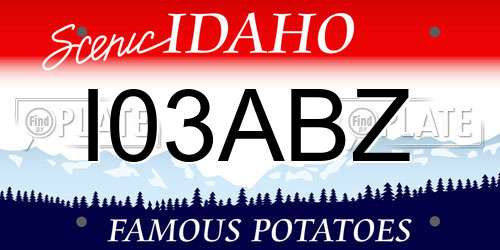 I03ABZ Idaho License Plate