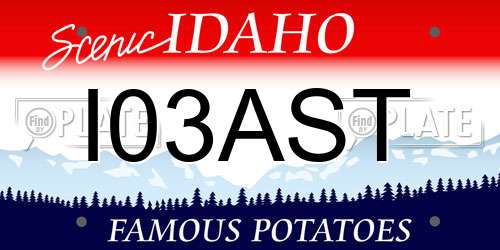 I03AST Idaho License Plate