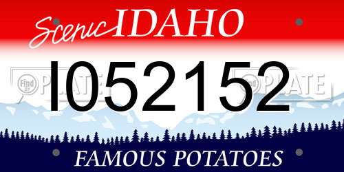 I052152 Idaho License Plate
