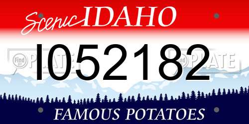 I052182 Idaho License Plate