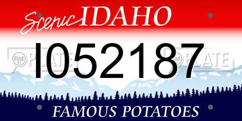 I052187 Idaho License Plate