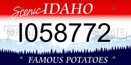 I058772 Idaho License Plate
