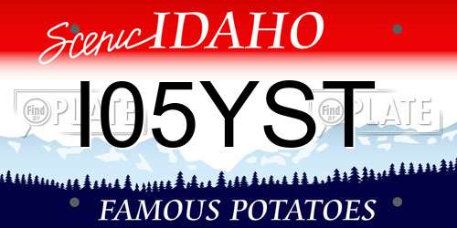 I05YST Idaho License Plate