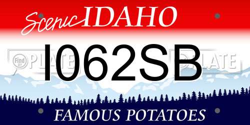 I062SB Idaho License Plate