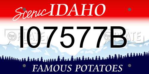 I07577B Idaho License Plate