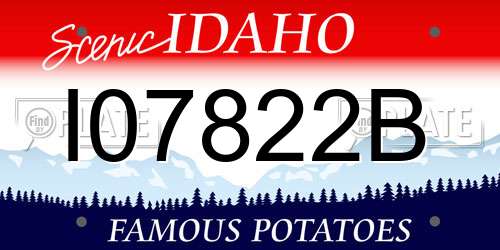 I07822B Idaho License Plate