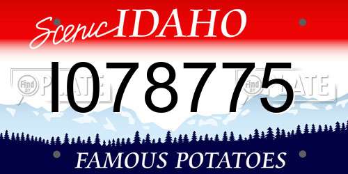 I078775 Idaho License Plate
