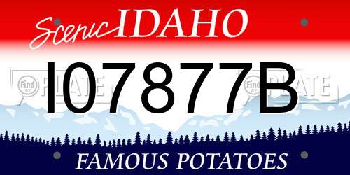 I07877B Idaho License Plate