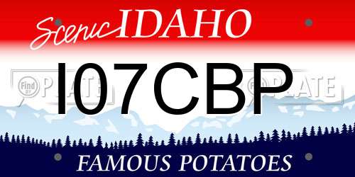 I07CBP Idaho License Plate