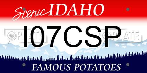 I07CSP Idaho License Plate