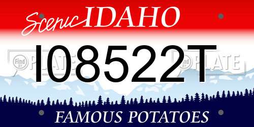 I08522T Idaho License Plate