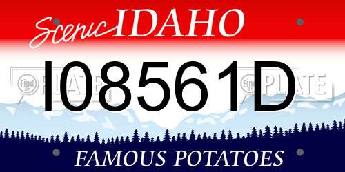 I08561D Idaho License Plate
