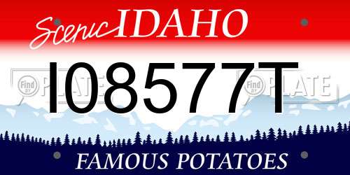 I08577T Idaho License Plate
