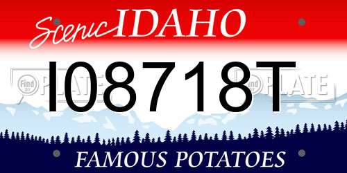 I08718T Idaho License Plate