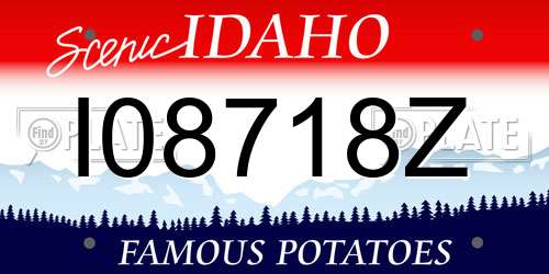 I08718Z Idaho License Plate