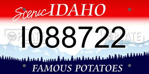 I088722 Idaho License Plate
