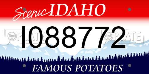 I088772 Idaho License Plate