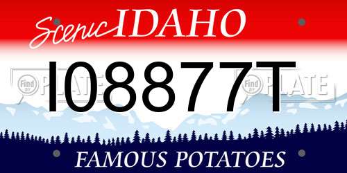 I08877T Idaho License Plate