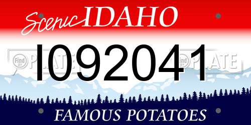 I092041 Idaho License Plate